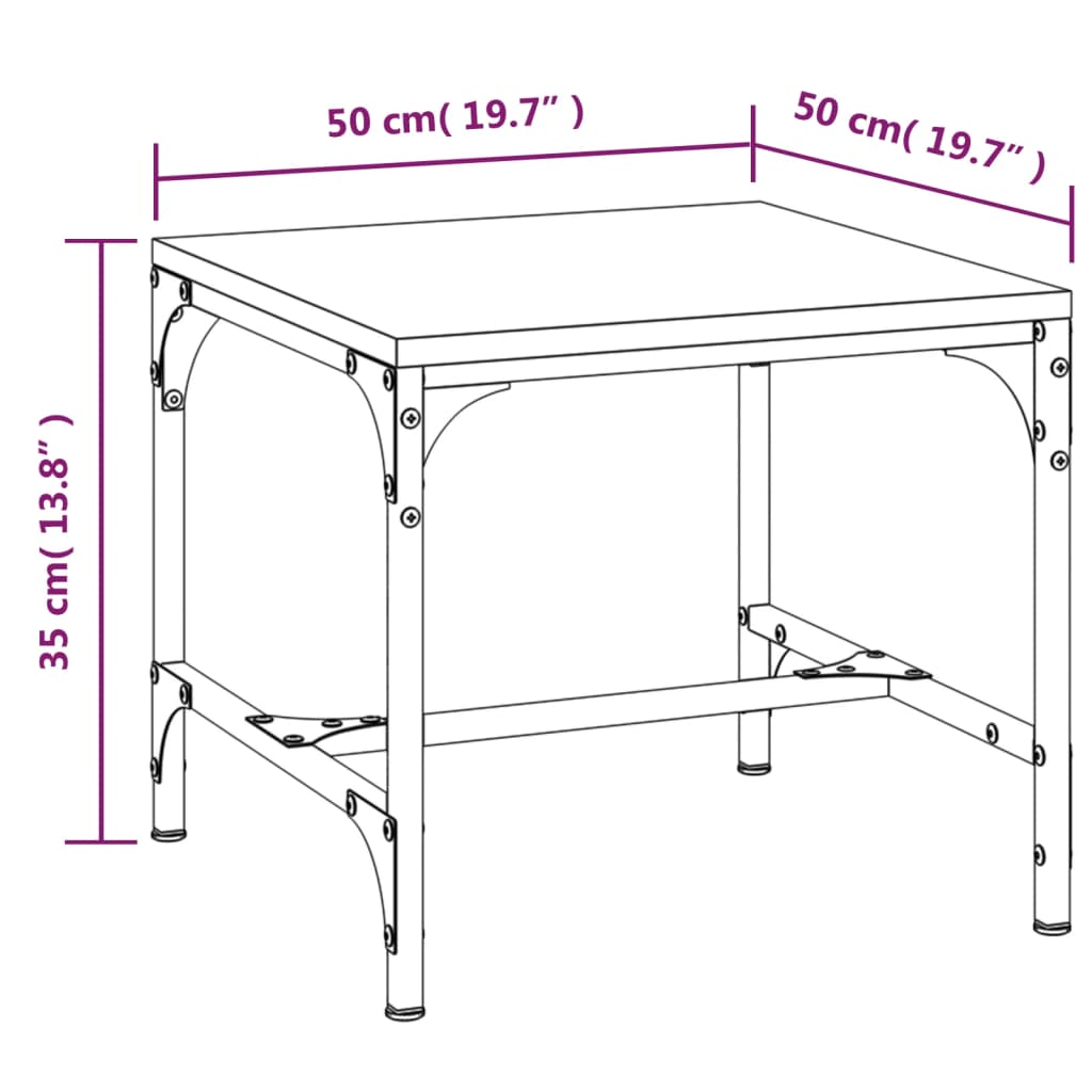 Tavolino da Salotto Nero 50x50x35 cm in Legno Multistrato - homemem39
