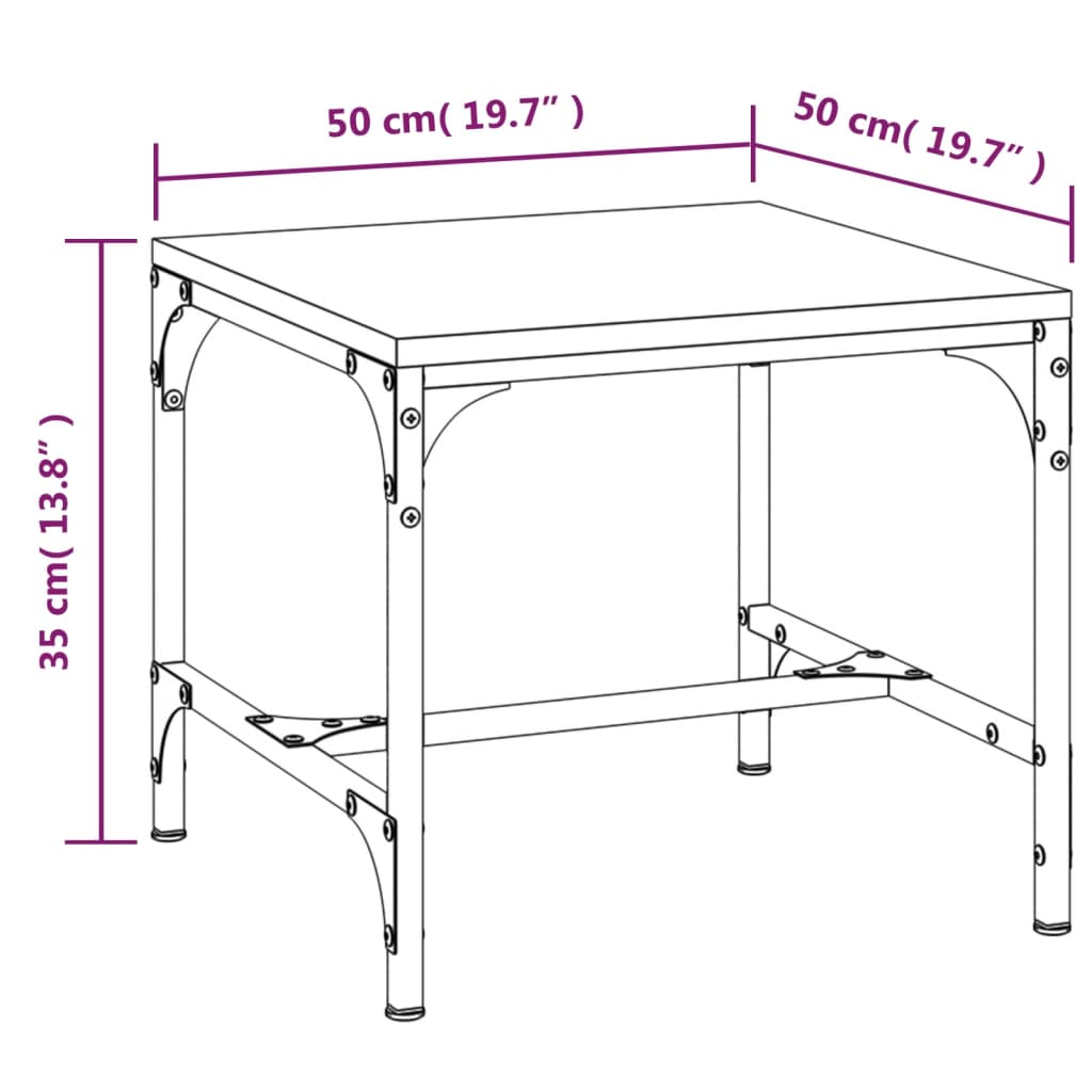 Tavolino da Salotto Rovere Fumo 50x50x35 cm Legno Multistrato - homemem39