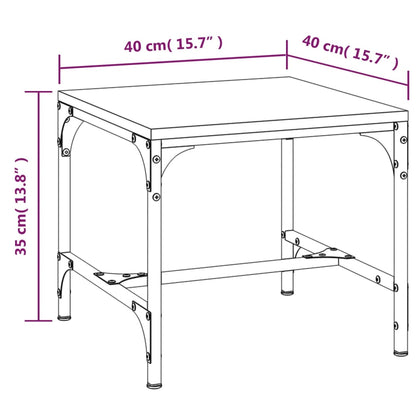 Tavolino Rovere Fumo 40x40x35 cm in Legno Multistrato - homemem39