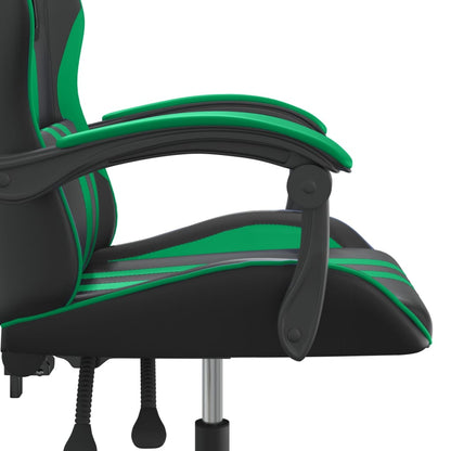 Sedia da Gaming Girevole Nera e Verde in Similpelle - homemem39