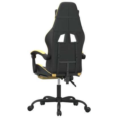 Sedia da Gaming Girevole con Poggiapiedi Nero e Oro Similpelle - homemem39