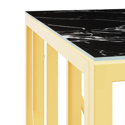 Tavolino da Salotto Oro 50x50x50 cm in Acciaio Inox e Vetro - homemem39