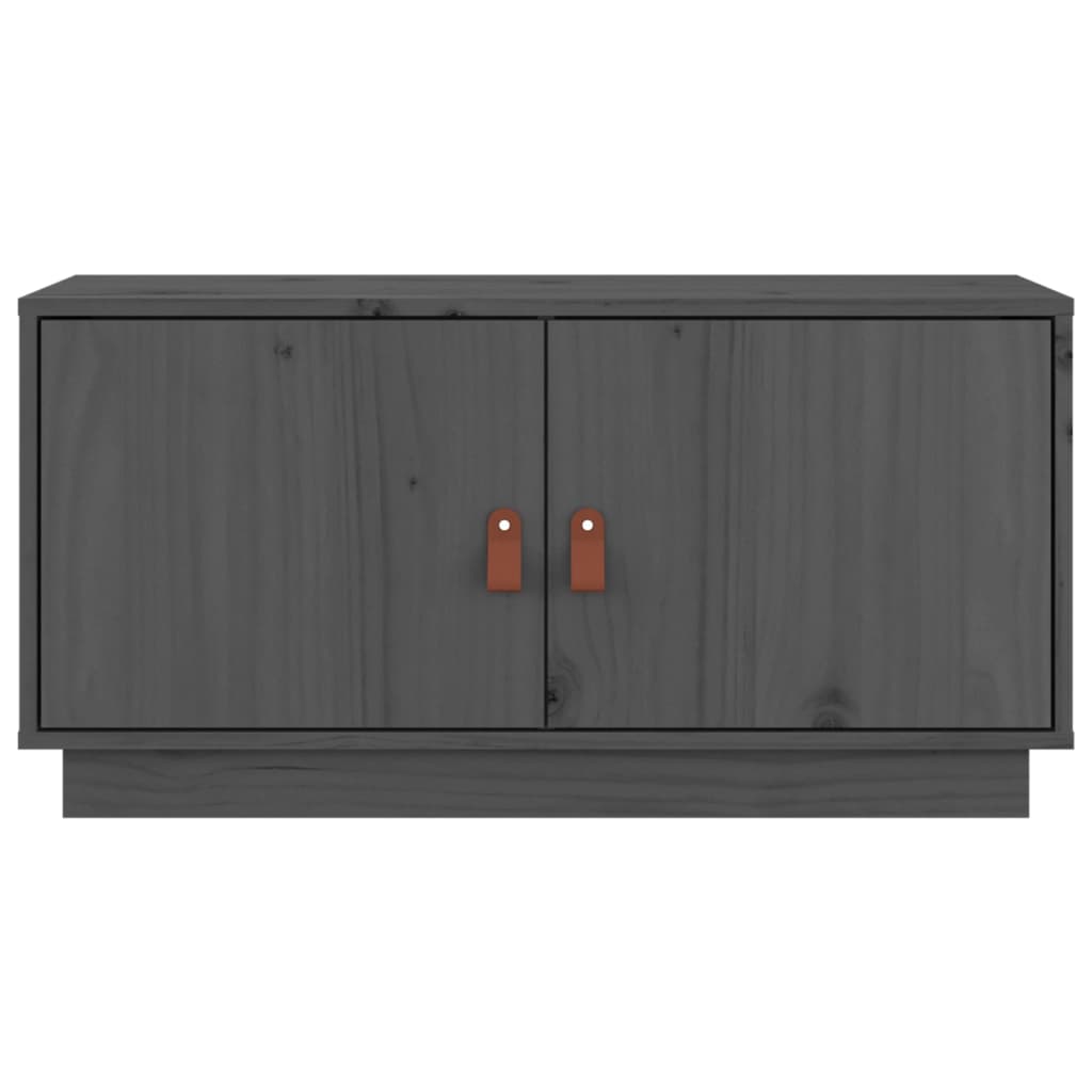 Mobile Porta TV Grigio 80x34x40 cm in Legno Massello di Pino - homemem39