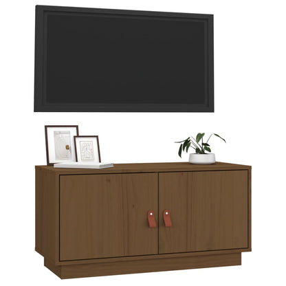 Mobile Porta TV Miele 80x34x40 cm in Legno Massello di Pino - homemem39