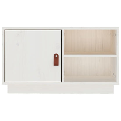 Mobile Porta TV Bianco 70x34x40 cm in Legno Massello di Pino - homemem39