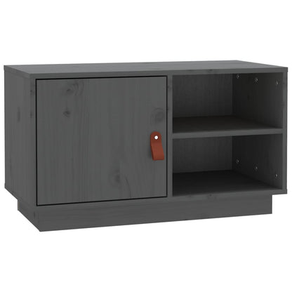 Mobile Porta TV Grigio 70x34x40 cm in Legno Massello di Pino - homemem39