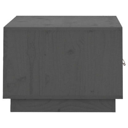 Tavolino da Salotto Grigio 80x50x35cm in Legno Massello di Pino - homemem39