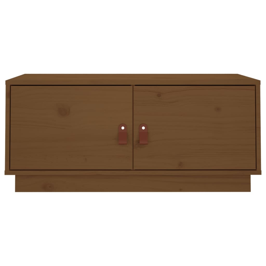 Tavolino da Salotto Miele 80x50x35 cm in Legno Massello di Pino - homemem39