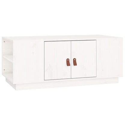 Tavolino da Salotto Bianco 100x50x41 cm Legno Massello di Pino - homemem39