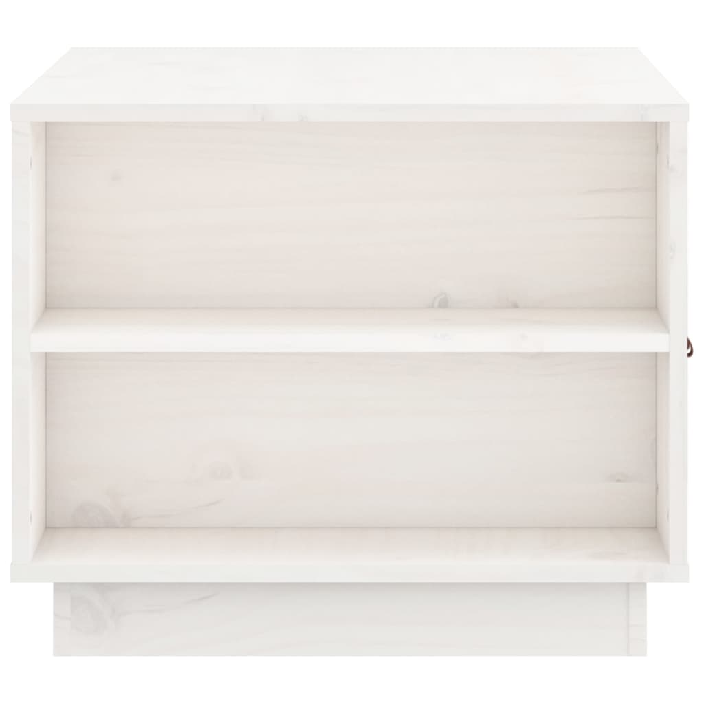 Tavolino da Salotto Bianco 100x50x41 cm Legno Massello di Pino - homemem39