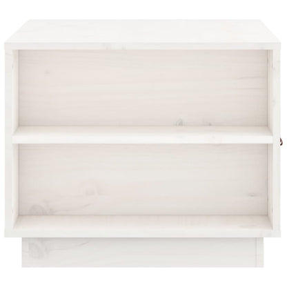 Tavolino da Salotto Bianco 100x50x41 cm Legno Massello di Pino - homemem39