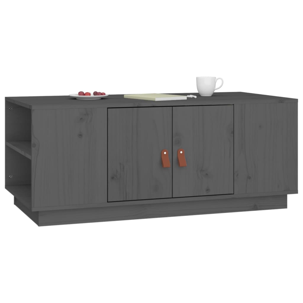 Tavolino da Salotto Grigio 100x50x41 cm Legno Massello di Pino - homemem39