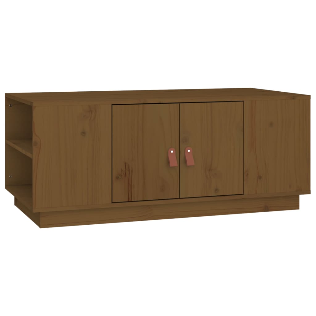 Tavolino da Salotto Miele 100x50x41cm in Legno Massello di Pino - homemem39