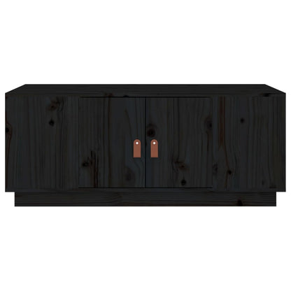 Tavolino da Salotto Nero 100x50x41 cm in Legno Massello di Pino - homemem39