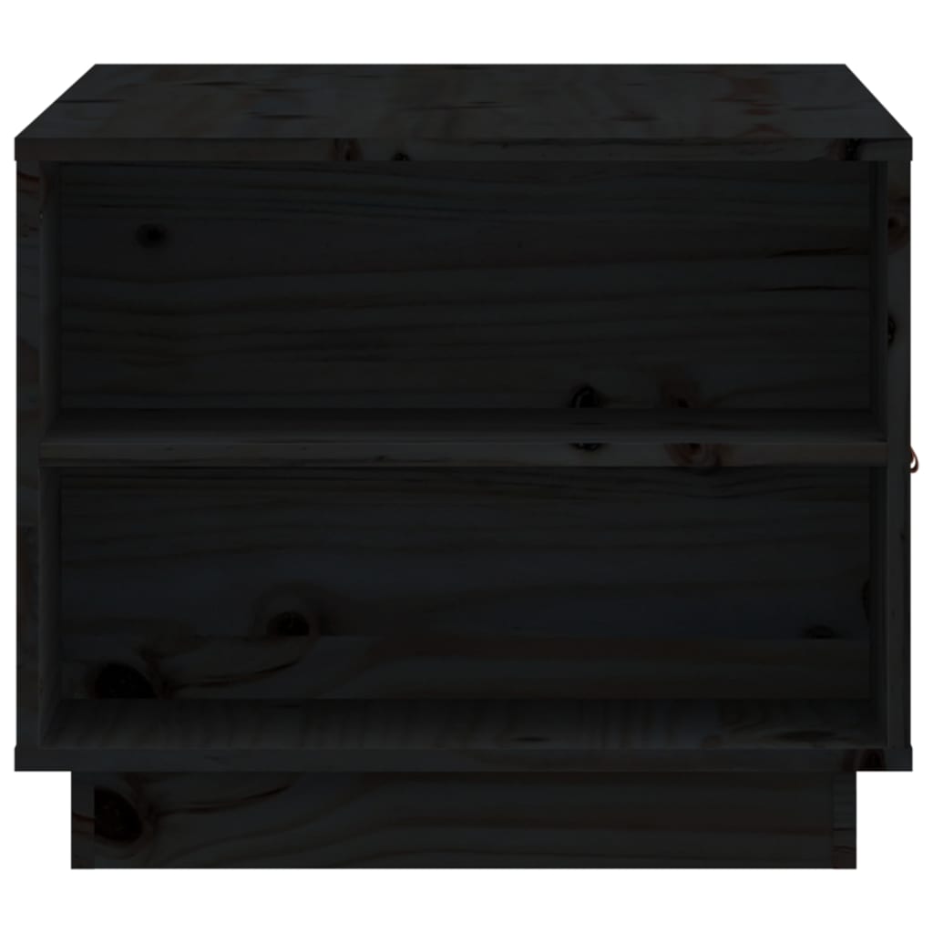 Tavolino da Salotto Nero 100x50x41 cm in Legno Massello di Pino - homemem39