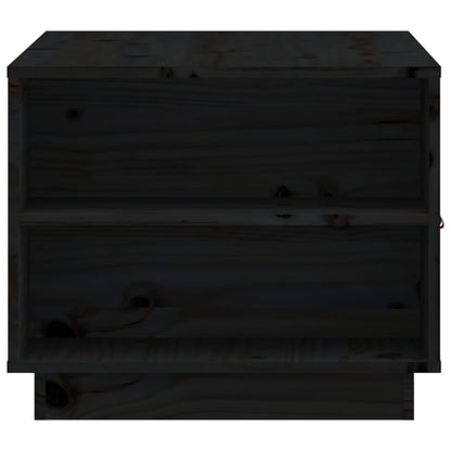 Tavolino da Salotto Nero 100x50x41 cm in Legno Massello di Pino - homemem39