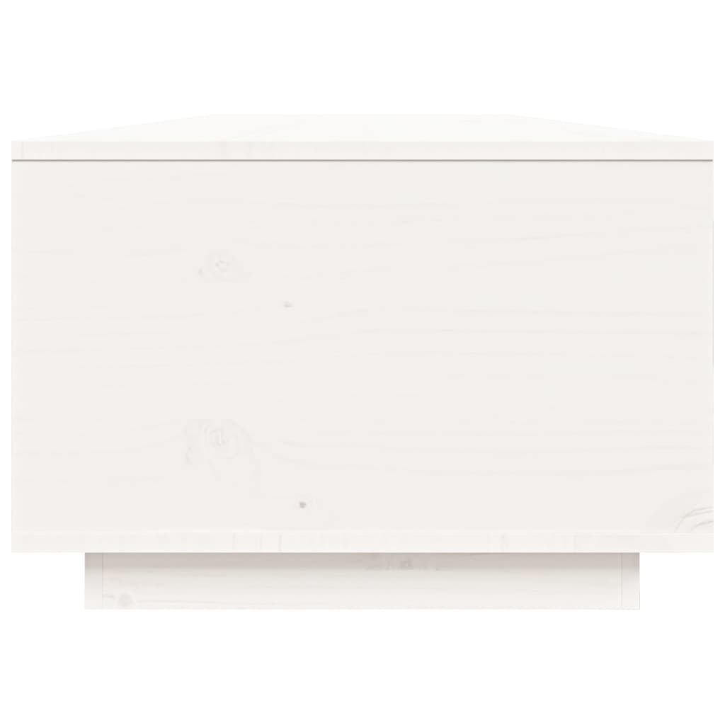 Tavolino da Salotto Bianco 80x50x35,5 cm Legno Massello di Pino - homemem39