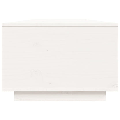 Tavolino da Salotto Bianco 80x50x35,5 cm Legno Massello di Pino - homemem39