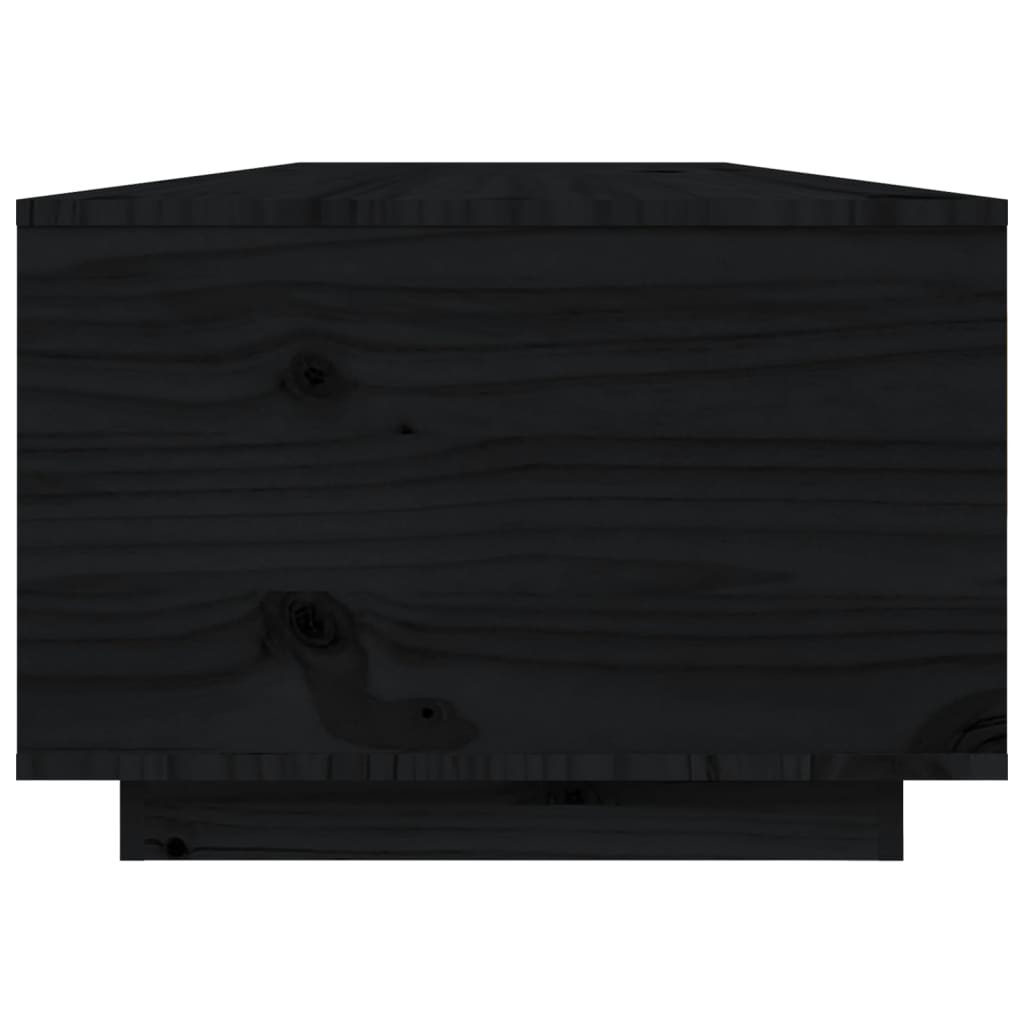 Tavolino da Salotto Nero 80x50x35,5cm in Legno Massello di Pino - homemem39