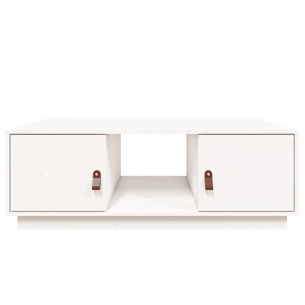 Tavolino da Salotto Bianco 100x50x35 cm Legno Massello di Pino - homemem39