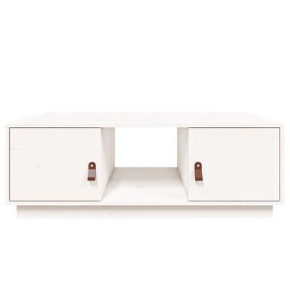 Tavolino da Salotto Bianco 100x50x35 cm Legno Massello di Pino - homemem39