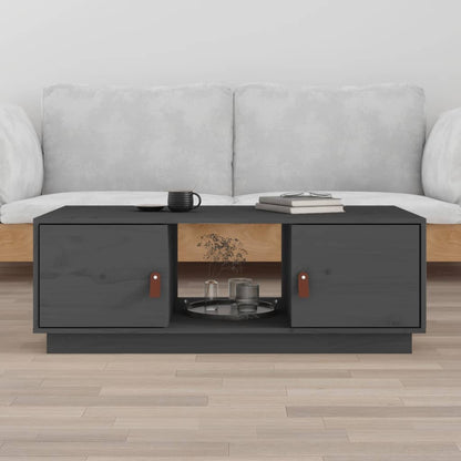 Tavolino da Salotto Grigio 100x50x35 cm Legno Massello di Pino - homemem39