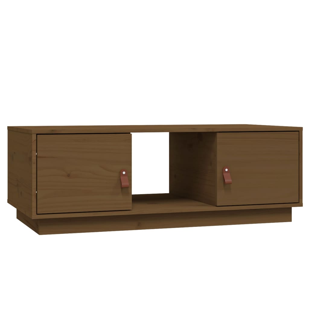 Tavolino da Salotto Miele 100x50x35 cm Legno Massello di Pino - homemem39