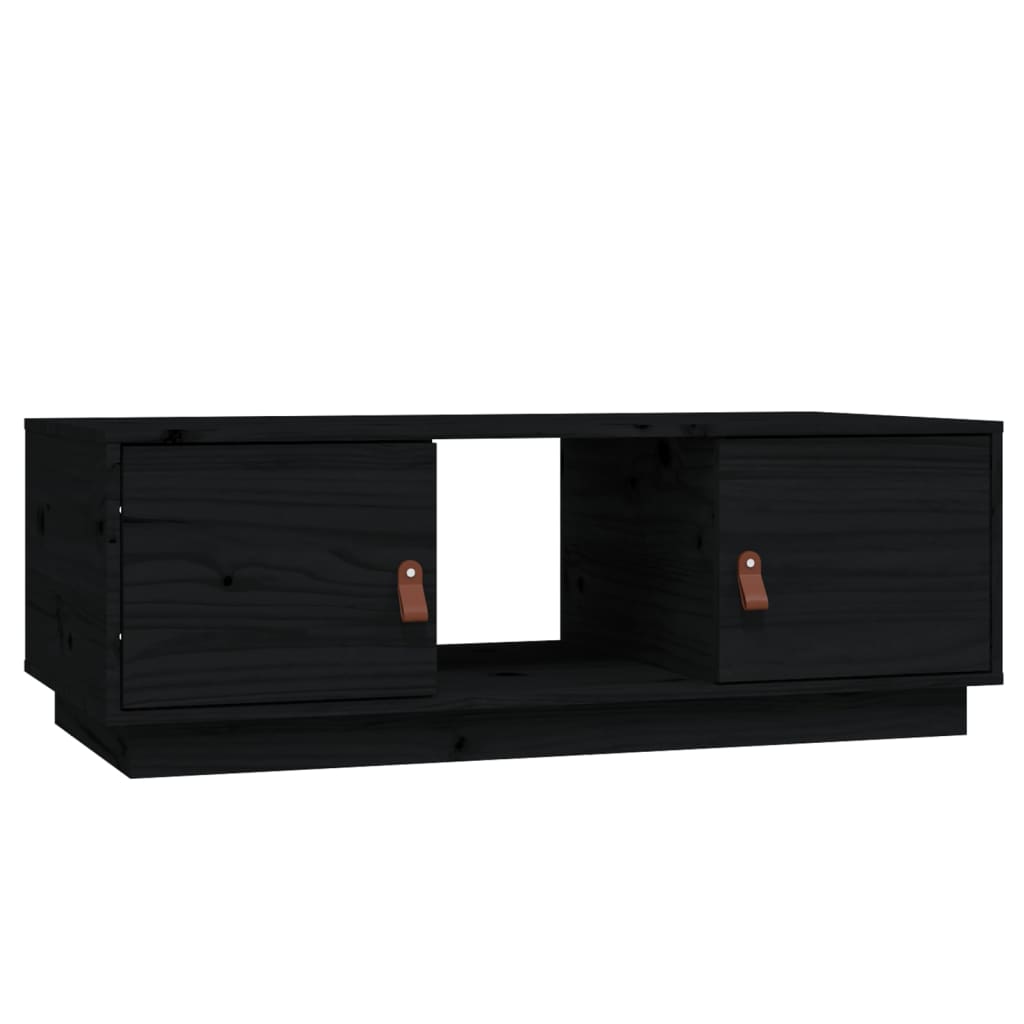 Tavolino da Salotto Nero 100x50x35 cm Legno Massello di Pino - homemem39