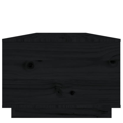 Tavolino da Salotto Nero 100x50x35 cm Legno Massello di Pino - homemem39