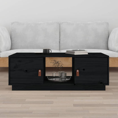 Tavolino da Salotto Nero 100x50x35 cm Legno Massello di Pino - homemem39