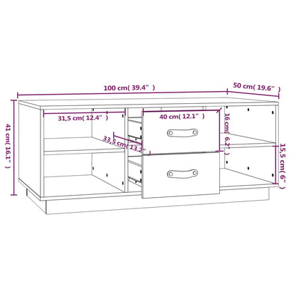 Tavolino da Salotto 100x50x41 cm Legno Massello di Pino - homemem39