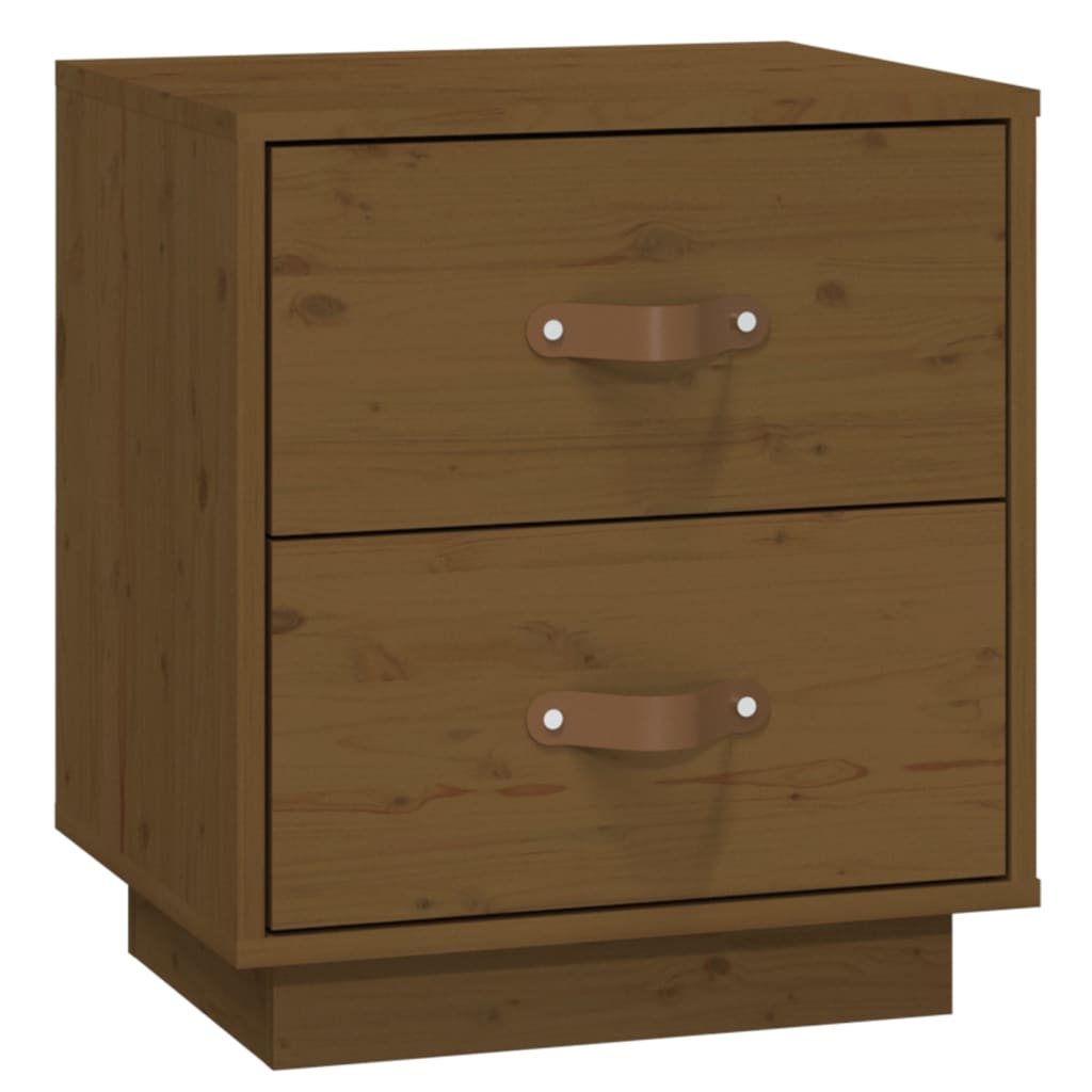 Comodino Miele 40x34x45 cm in Legno Massello di Pino - homemem39