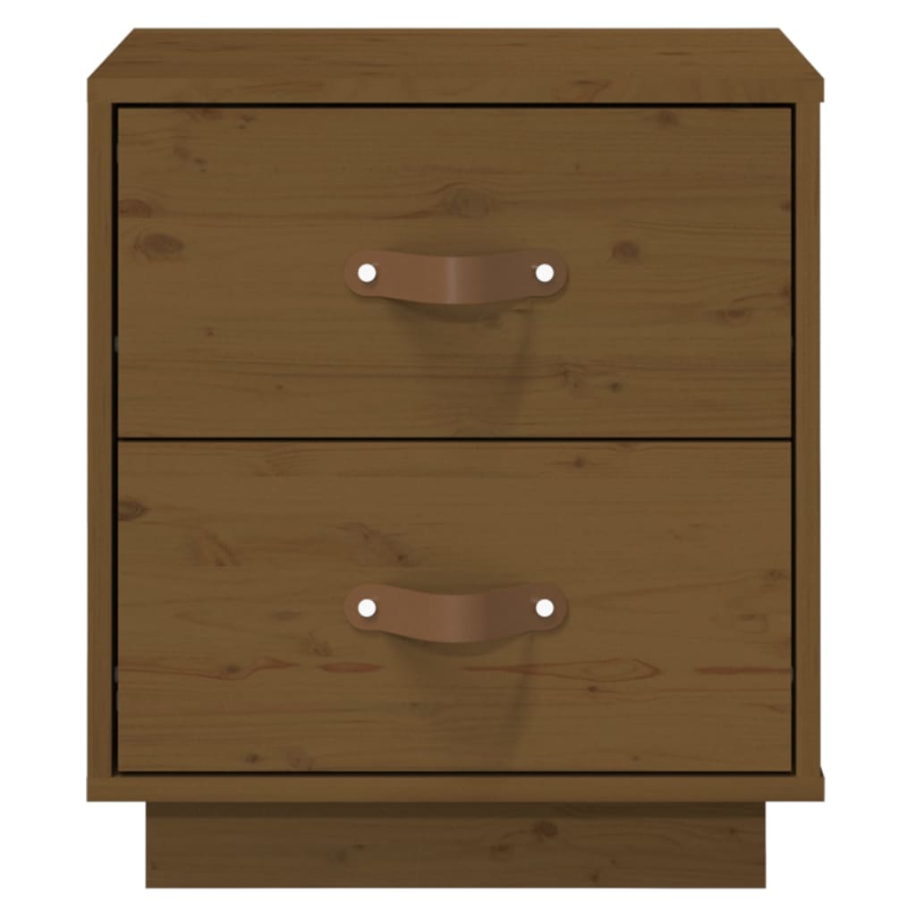 Comodino Miele 40x34x45 cm in Legno Massello di Pino - homemem39