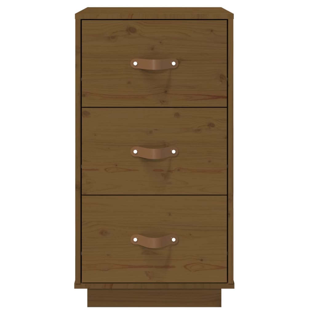 Comodino Miele 40x40x75 cm in Legno Massello di Pino - homemem39