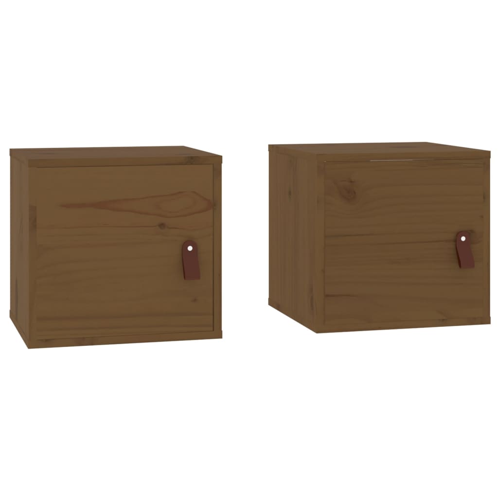 Pensili 2pz Marrone Miele31,5x30x30cm in Legno Massello di Pino - homemem39