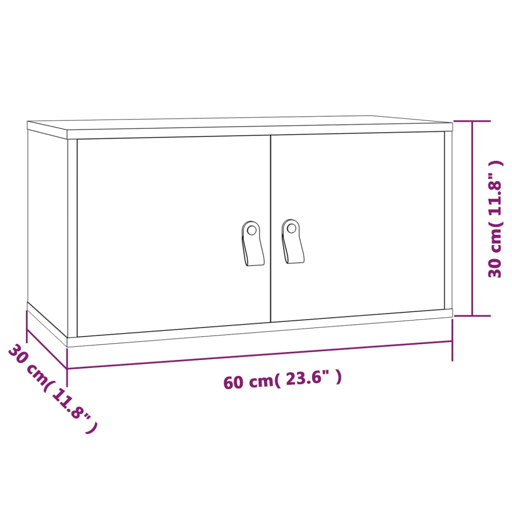 Pensile Bianco 60x30x30 cm in Legno Massello di Pino - homemem39