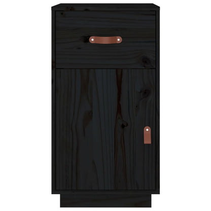 Armadietto da Scrivania Nero 40x50x75 cm Legno Massello Pino - homemem39