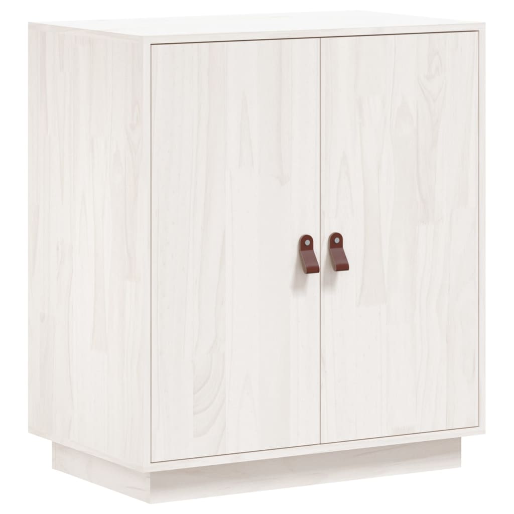 Credenza Bianca 65,5x40x75 cm in Legno Massello di Pino - homemem39