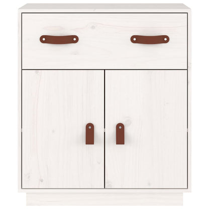 Credenza Bianca 65,5x40x75 cm in Legno Massello di Pino - homemem39