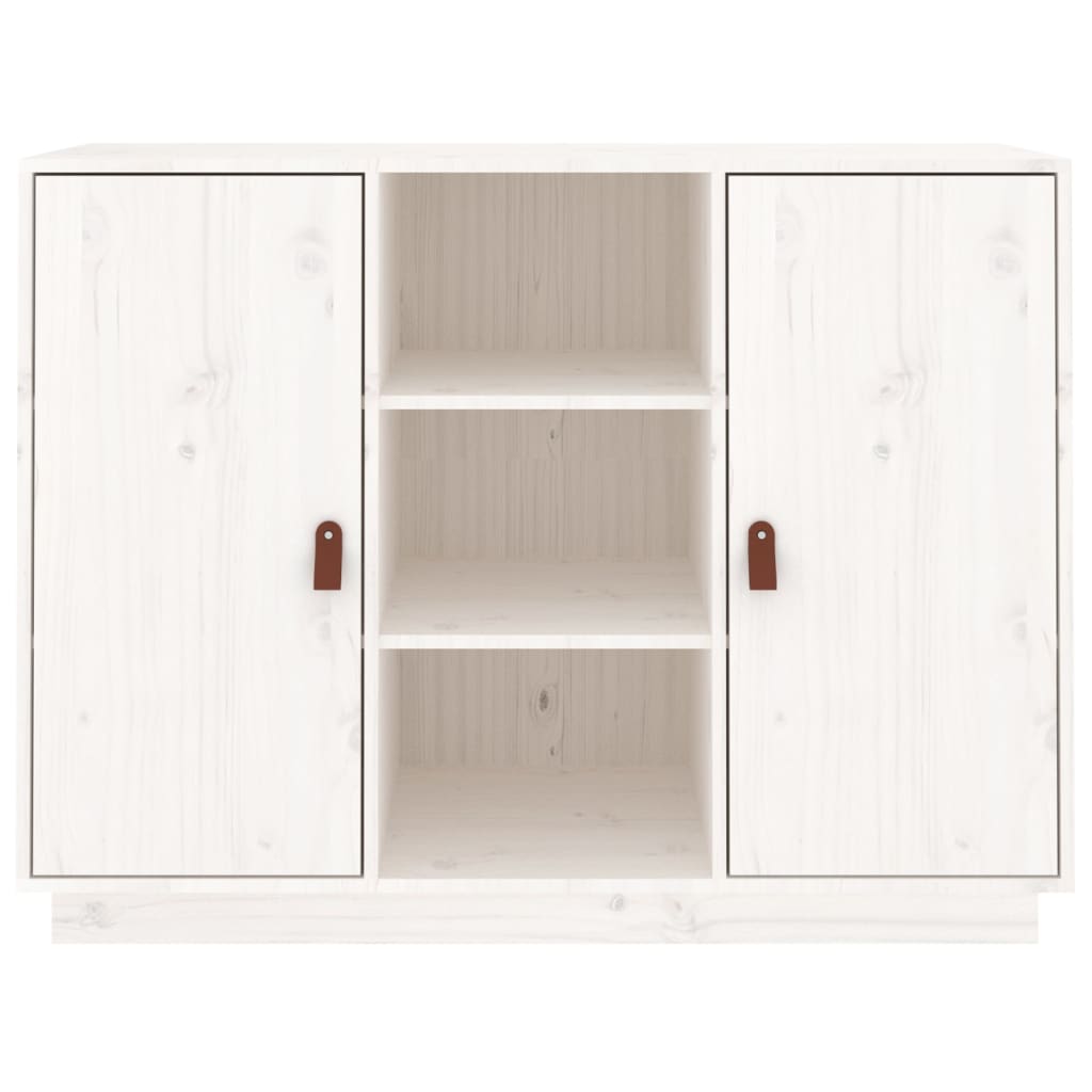 Credenza Bianca 100x40x75 cm in Legno Massello di Pino - homemem39