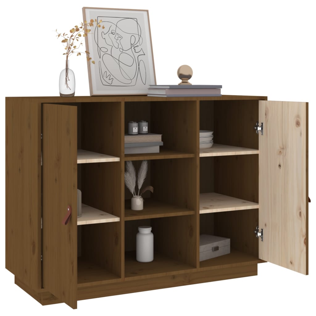 Credenza Miele 100x40x75 cm in Legno Massello di Pino - homemem39