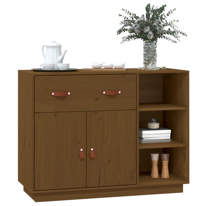 Credenza Miele 98,5x40x75 cm in Legno Massello di Pino - homemem39