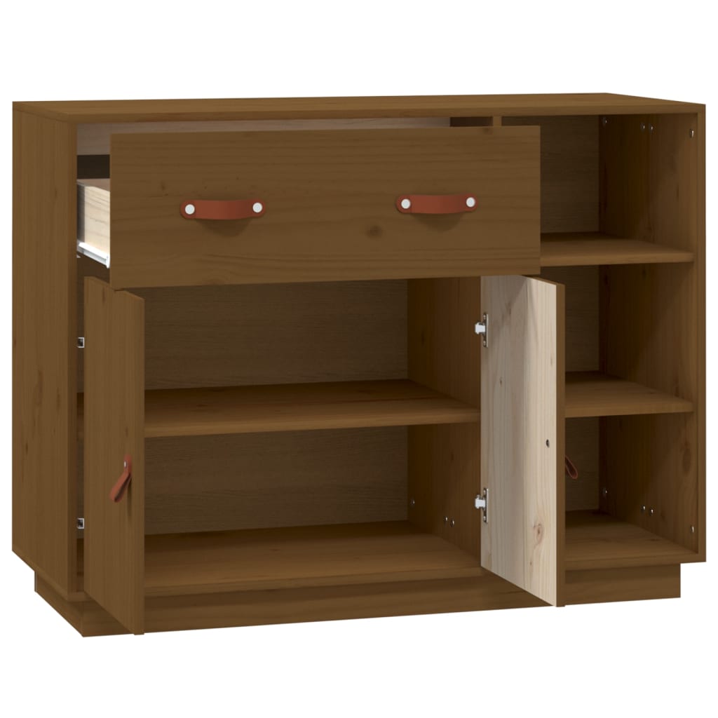 Credenza Miele 98,5x40x75 cm in Legno Massello di Pino - homemem39