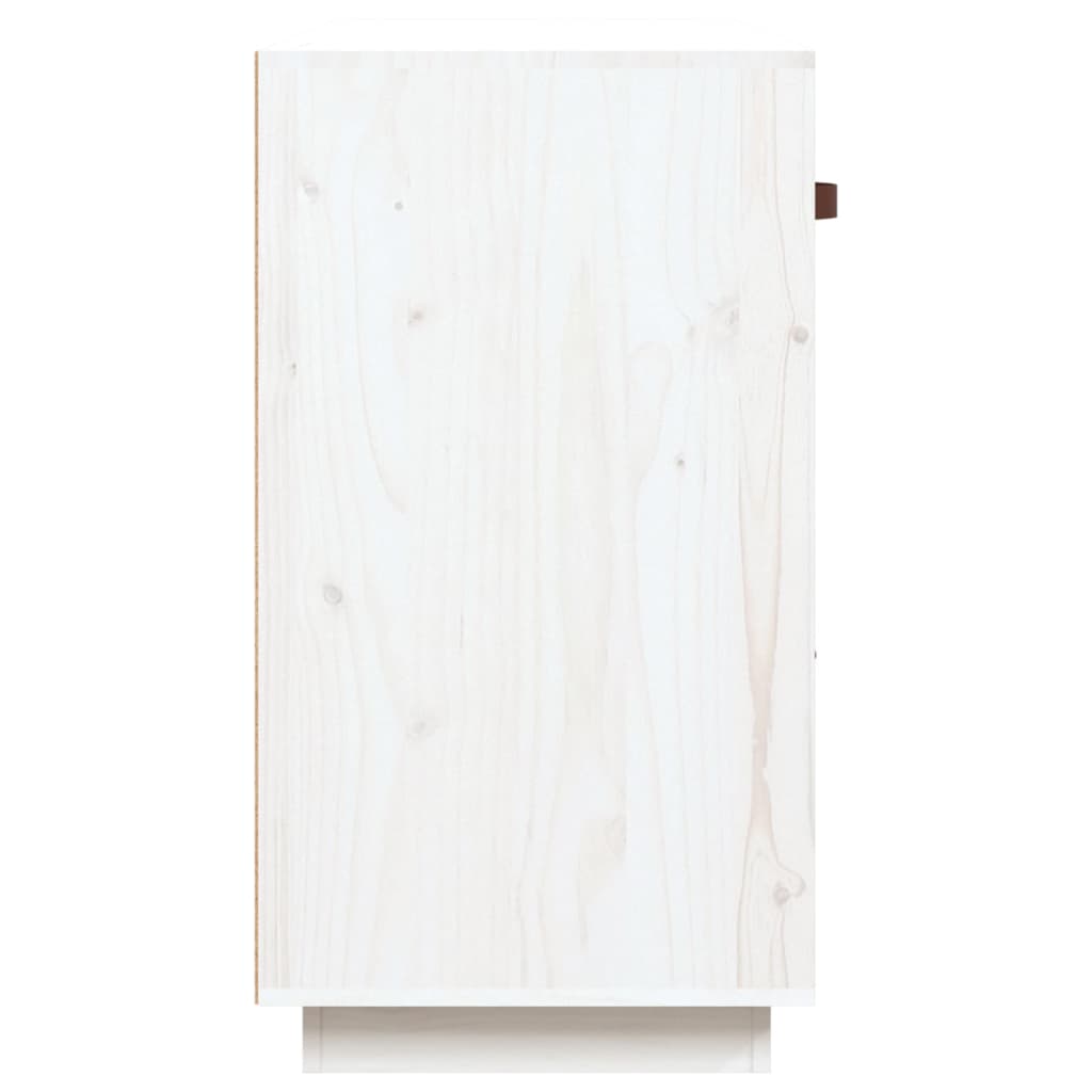 Credenza Bianca 100x40x75 cm in Legno Massello di Pino - homemem39