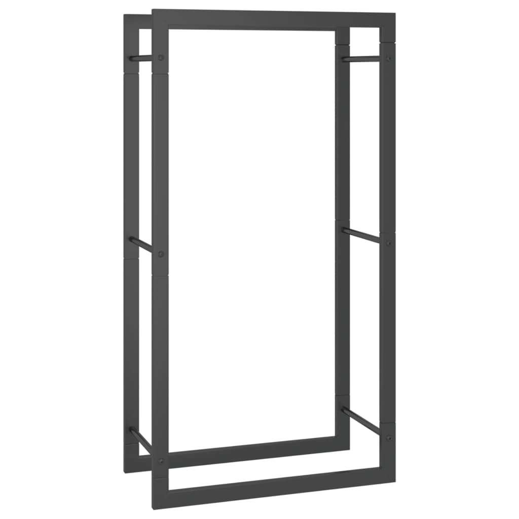 Portalegna Nero Opaco 50x28x94 cm Acciaio - homemem39