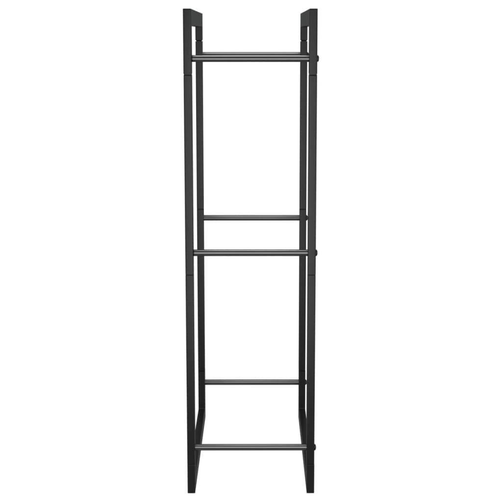 Portalegna Nero Opaco 50x28x94 cm Acciaio - homemem39