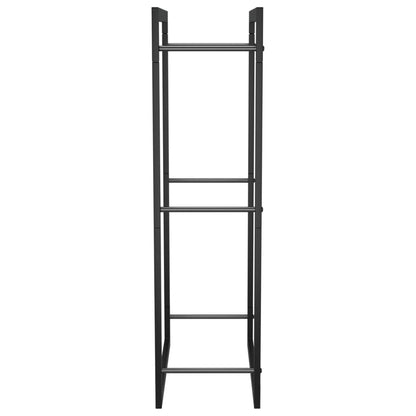 Portalegna Nero Opaco 50x28x94 cm Acciaio - homemem39