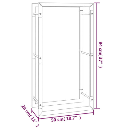 Portalegna Nero Opaco 50x28x94 cm Acciaio - homemem39