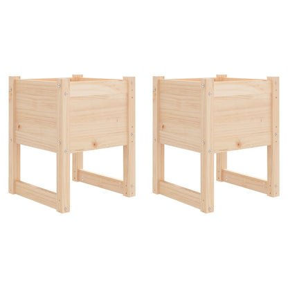 Fioriere 2 pz 40x40x52,5 cm in Legno Massello di Pino - homemem39