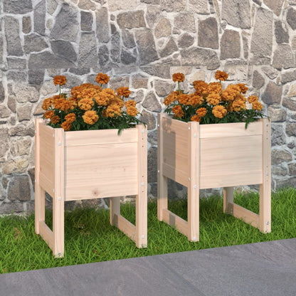 Fioriere 2 pz 40x40x52,5 cm in Legno Massello di Pino - homemem39